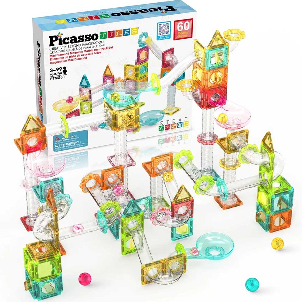 Конструктор магнітний PICASSO TILES Mini Diamond Marble Run 60 деталей (PTMG60)