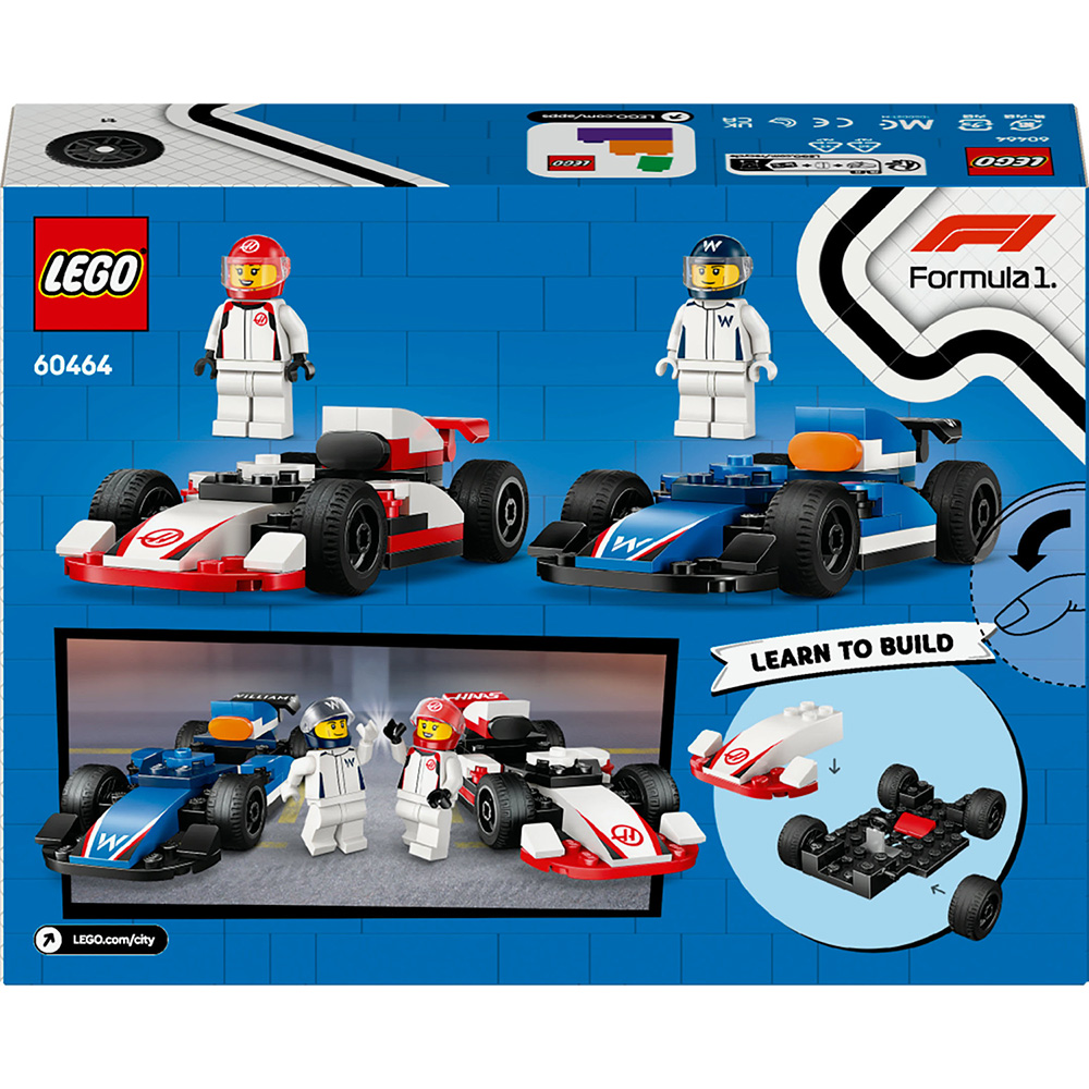 Зображення City Автомобілі для гонок F1 команд Williams Racing та Haas F1 92 деталі (60464)