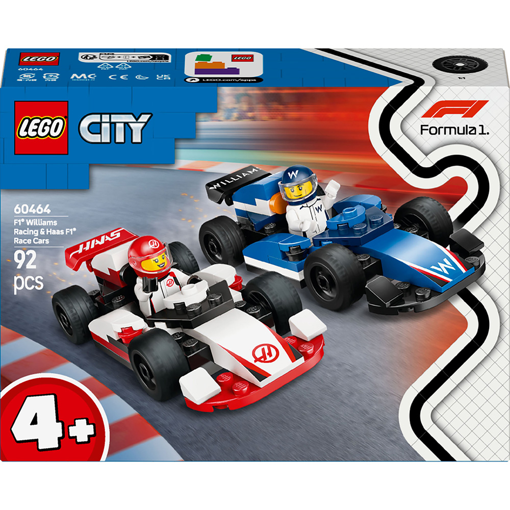 City Автомобілі для гонок F1 команд Williams Racing та Haas F1 92 деталі (60464)