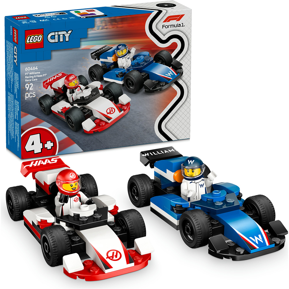 City Автомобілі для гонок F1 команд Williams Racing та Haas F1 92 деталі (60464) Тематика транспорт