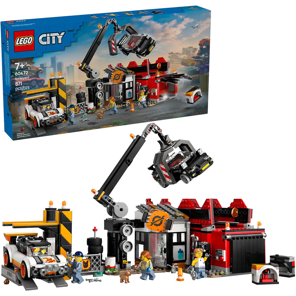 Конструктор LEGO City Сміттєзвалище з автомобілями 871 деталь (60472) Тематика транспорт