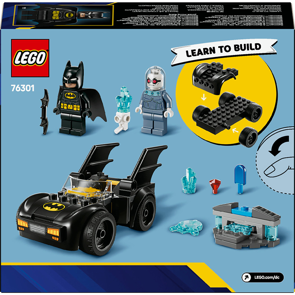 Фото Конструктор LEGO DC Batman Бетмен і Бетмобіль проти містера Фріза 63 деталі (76301)