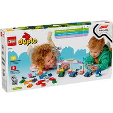 Конструктор LEGO DUPLO Автомобілі для гонок та пілоти команд Формули-1 70 деталей (10445)