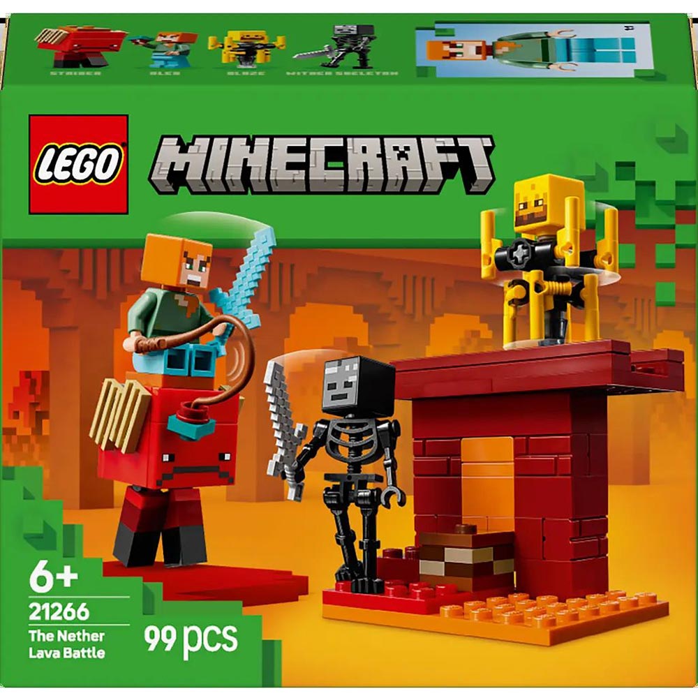 Конструктор LEGO Minecraft Битва с лавой в Незере 99 деталей (21266)