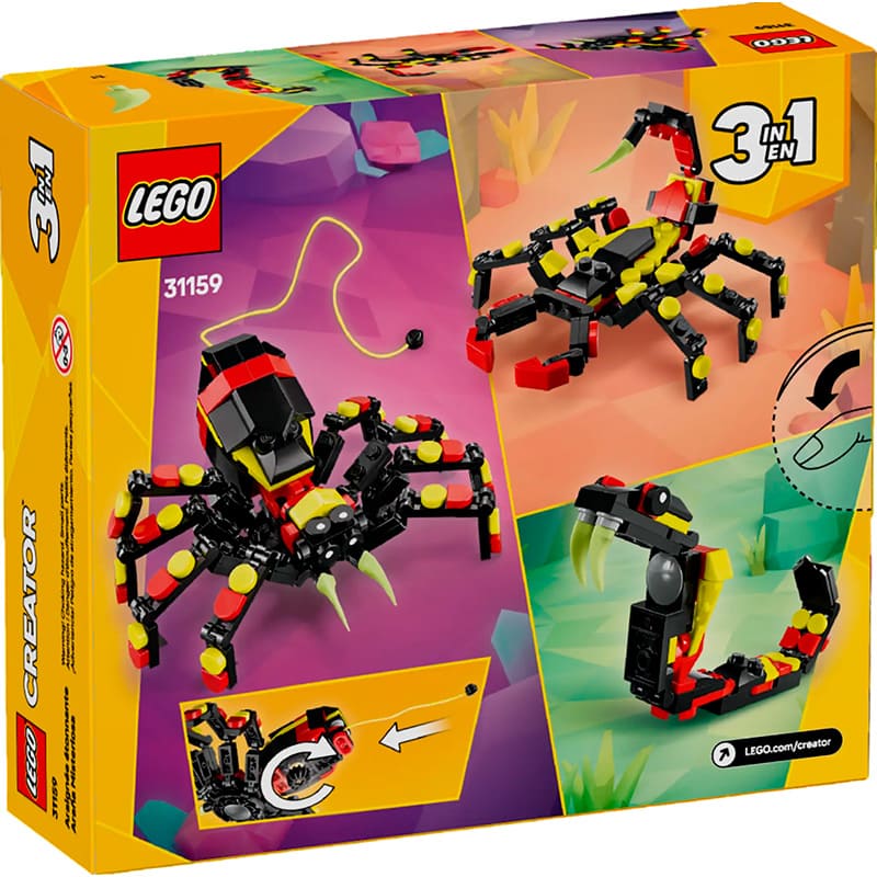 В Фокстрот Конструктор LEGO Creator 3 в 1 Дикое животное: Удивительный паук 153 детали (31159)