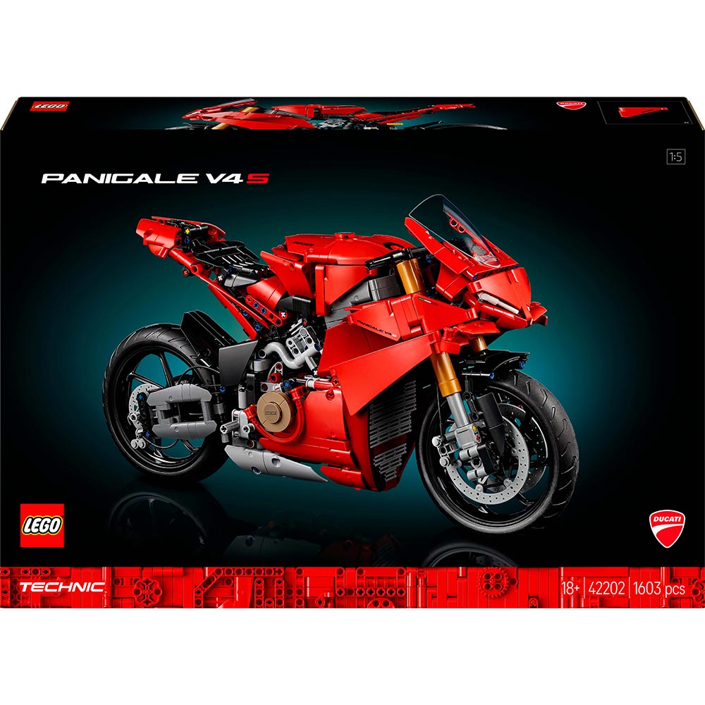 Конструктор LEGO Technic Мотоцикл Ducati Panigale V4 S 1603 детали (42202)