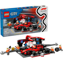 Конструктор LEGO City F1 Пит стоп и механики с болидом Ferrari 322 детали (60443)