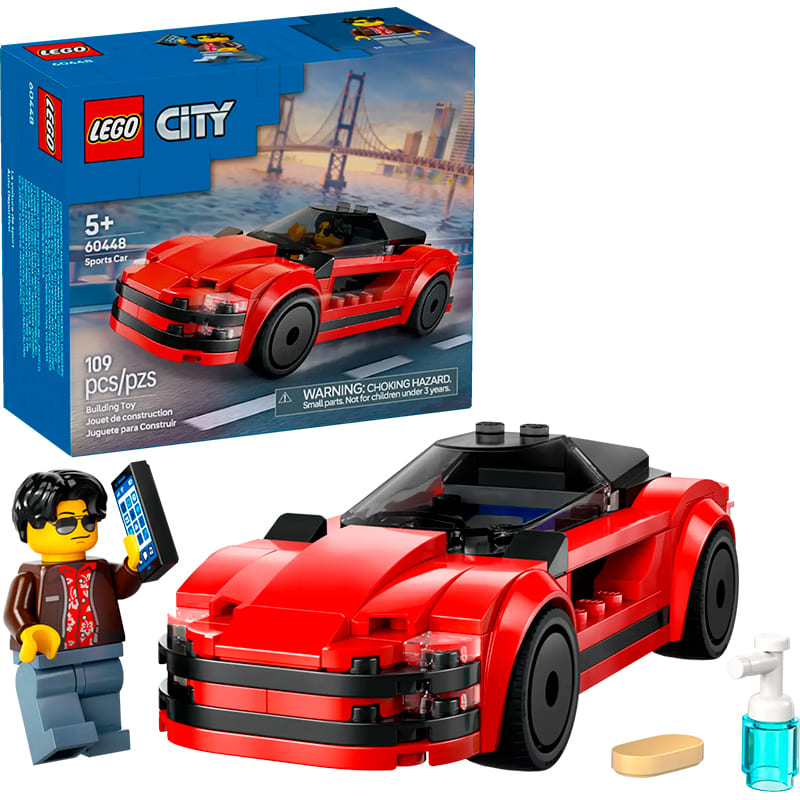 Конструктор LEGO City Красный спортивный автомобиль 109 деталей (60448) Крепление блок