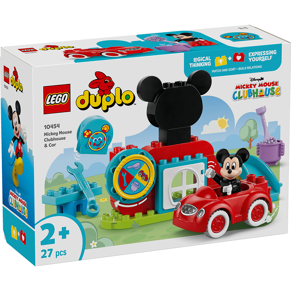 Конструктор LEGO DUPLO Disney Міккі Маус: Клубний дім та автомобіль 27 деталей (10454) Тематика герої фільмів і мультфільмів