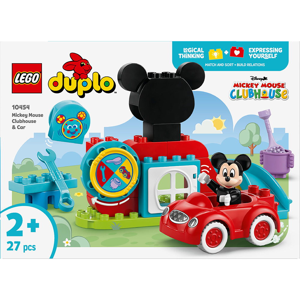 Конструктор LEGO DUPLO Disney Міккі Маус: Клубний дім та автомобіль 27 деталей (10454)