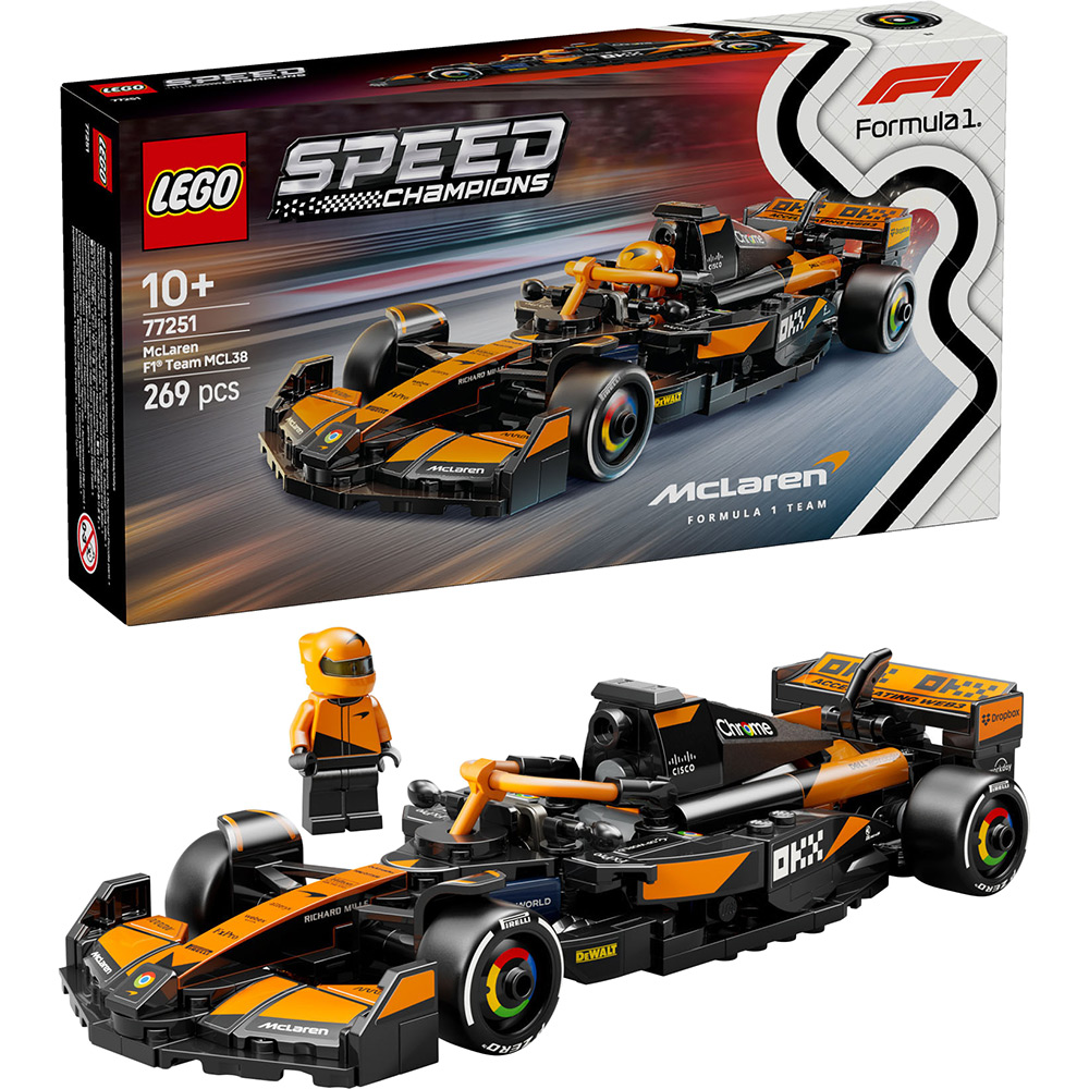 Конструктор LEGO Speed Champions Автомобиль для гонок McLaren F1 Team MCL38 269 деталей (77251) Тематика транспорт