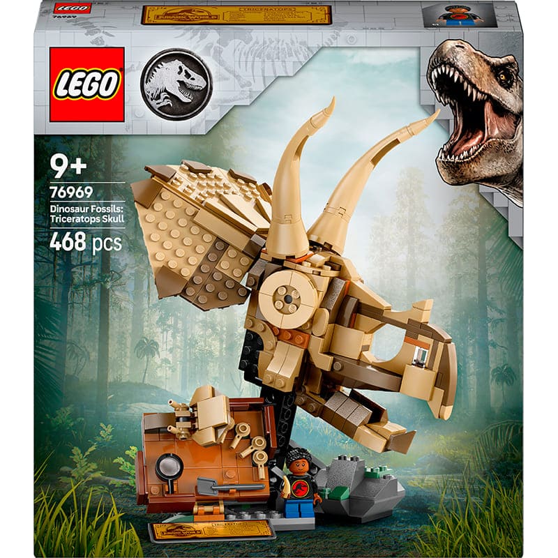 Внешний вид Конструктор LEGO Jurassic World Окаменелости динозавров: череп трицератопса 468 деталей (76969)