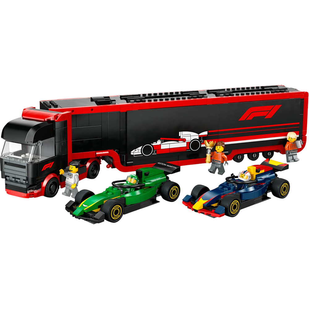 Конструктор LEGO City F1 Truck with RB20 and AMR24 F1 Cars (60445) Тип классический