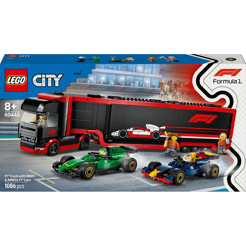 Конструктор LEGO City F1 Truck з RB20 та AMR24 F1 Cars (60445)