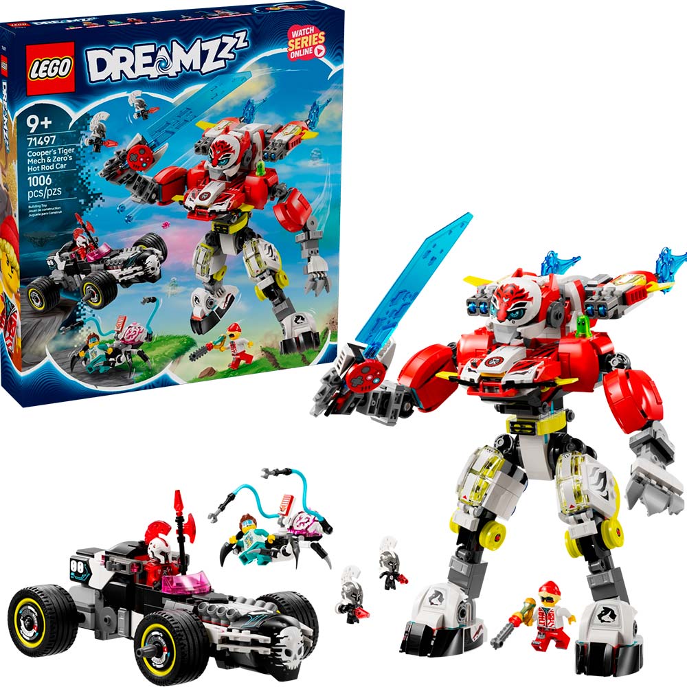 Конструктор LEGO DREAMZzz Робот-тигр Купера та Хот-род авто Зеро (71497)