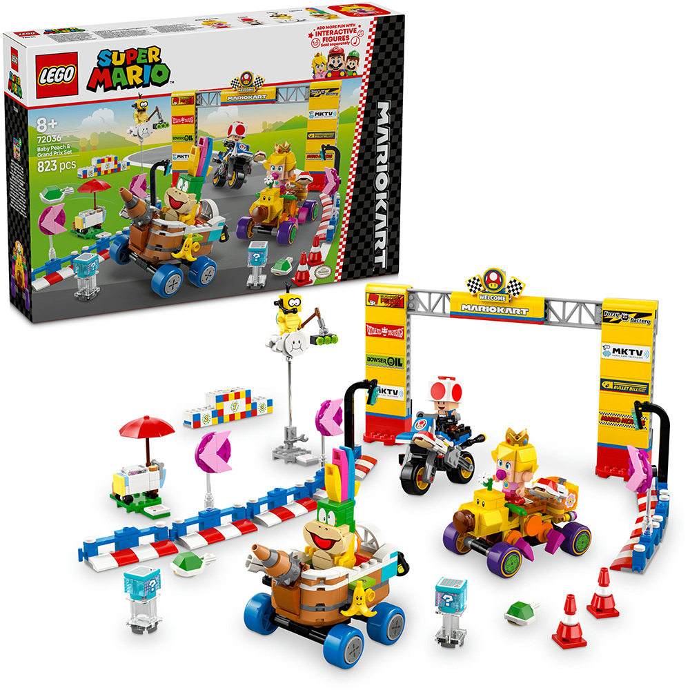 Конструктор LEGO Super Mario Mario Kart - Baby Peach & Grand Prix. Набор 823 детали (72036) Тематика компьютерные игры