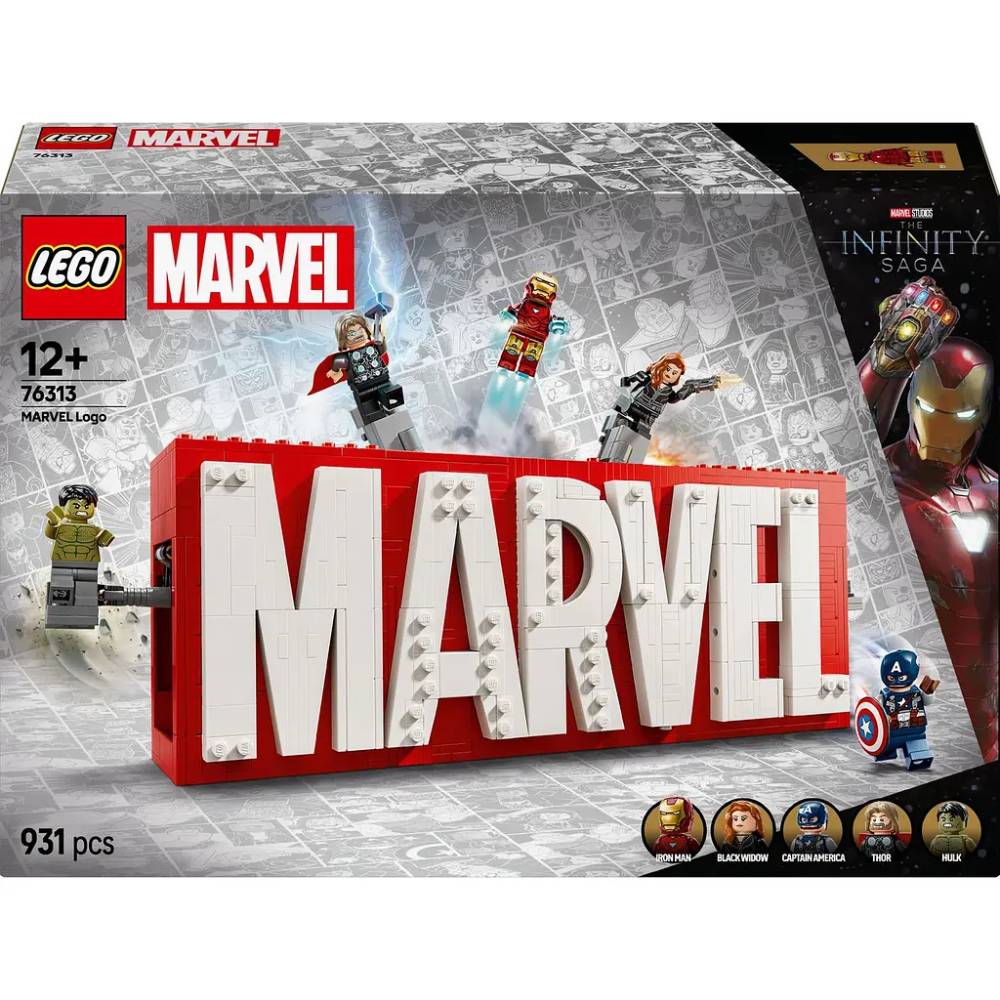 Конструктор LEGO Super Heroes Логотип та мініфігурки MARVEL 931 ел (76313) Тип унікальні деталі