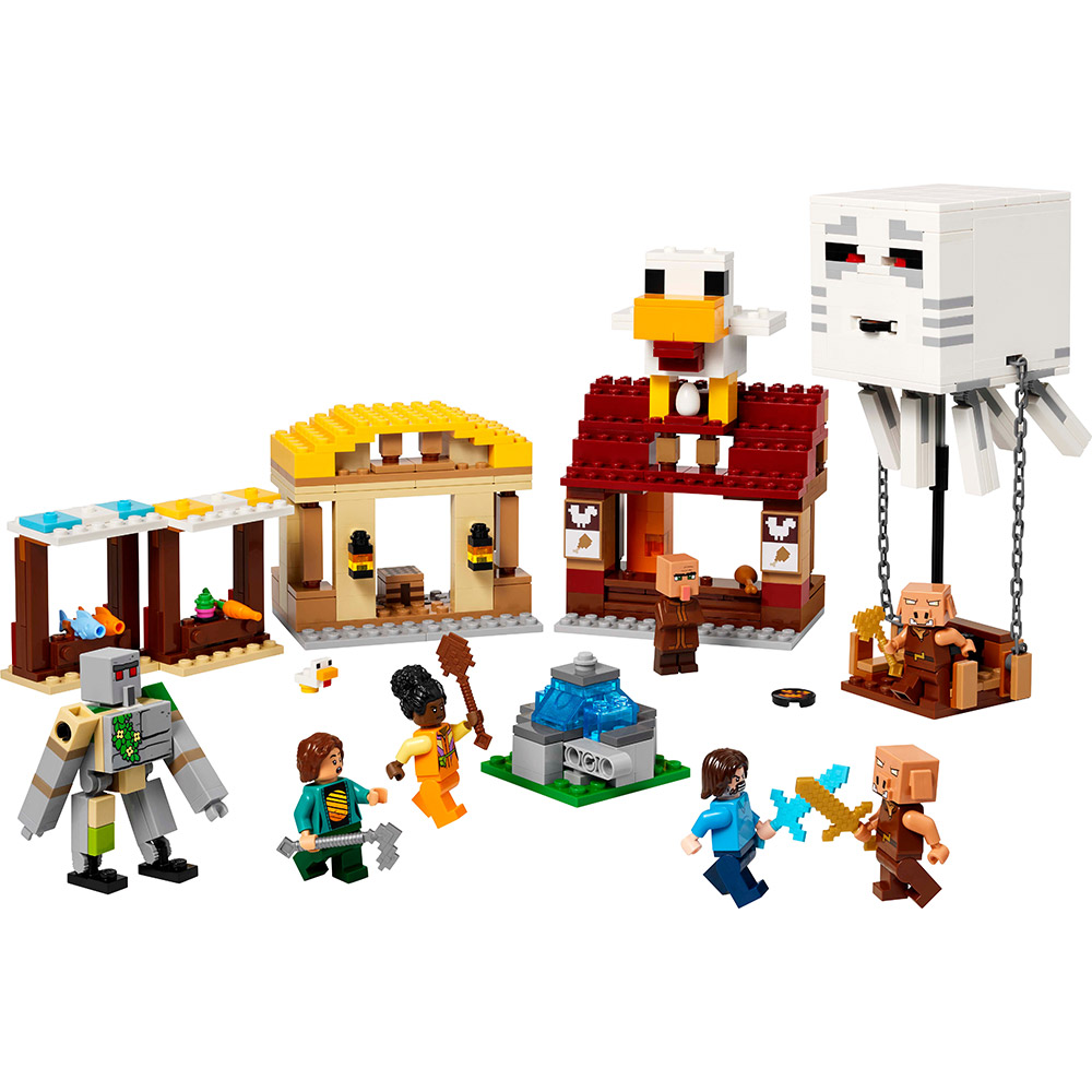 Конструктор LEGO Minecraft Напад на село з повітряною кулею Гаст 555 деталей (21273) Тип класичний