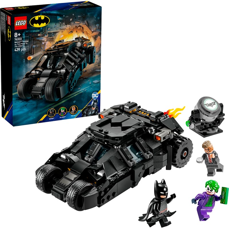 Внешний вид Конструктор LEGO DC Batman Бэтмен Тумблер против Двуликого и Джокера 429 эл (76303)
