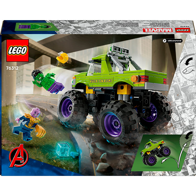 Зображення Конструктор LEGO Super Heroes Marvel Вантажівка Халка проти Таноса 229 ел (76312)