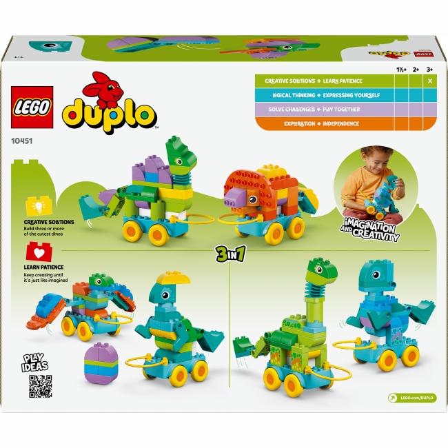 Покупка Конструктор LEGO DUPLO Town Динозавры на колесах 3 в 1 108 деталей (10451)