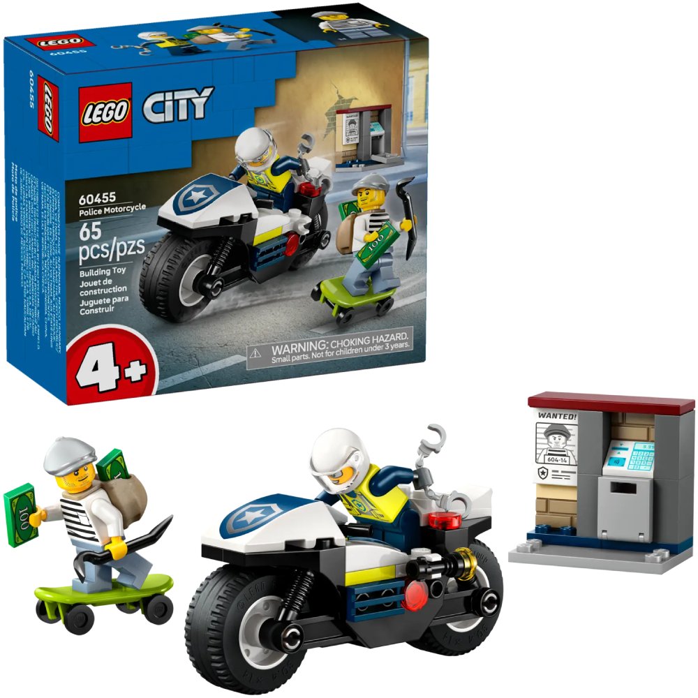 Фото Конструктор LEGO City Погоня на полицейском мотоцикле (60455)