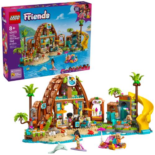 Конструктор LEGO Friends Пляжний курорт для сімейного відпочинку 1140 деталей (42673) Тематика будинки