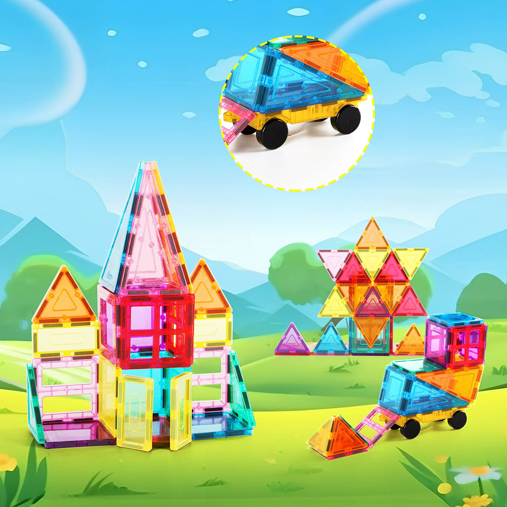Конструктор PICASSO TILES THE BUILDING BLOCKS WITH CAR 61 деталь (817338028244) Тематика будинки