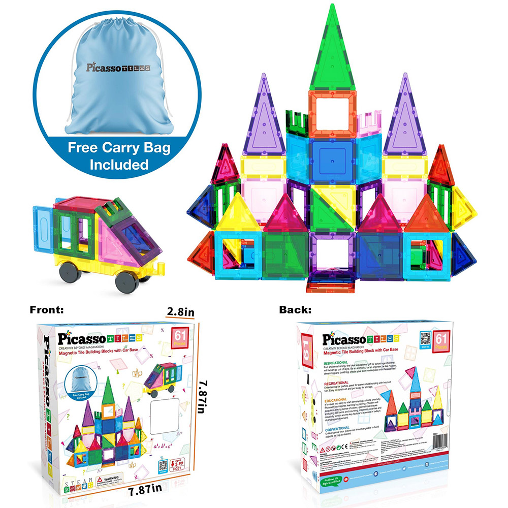 Замовити Конструктор PICASSO TILES THE BUILDING BLOCKS WITH CAR 61 деталь (817338028244)