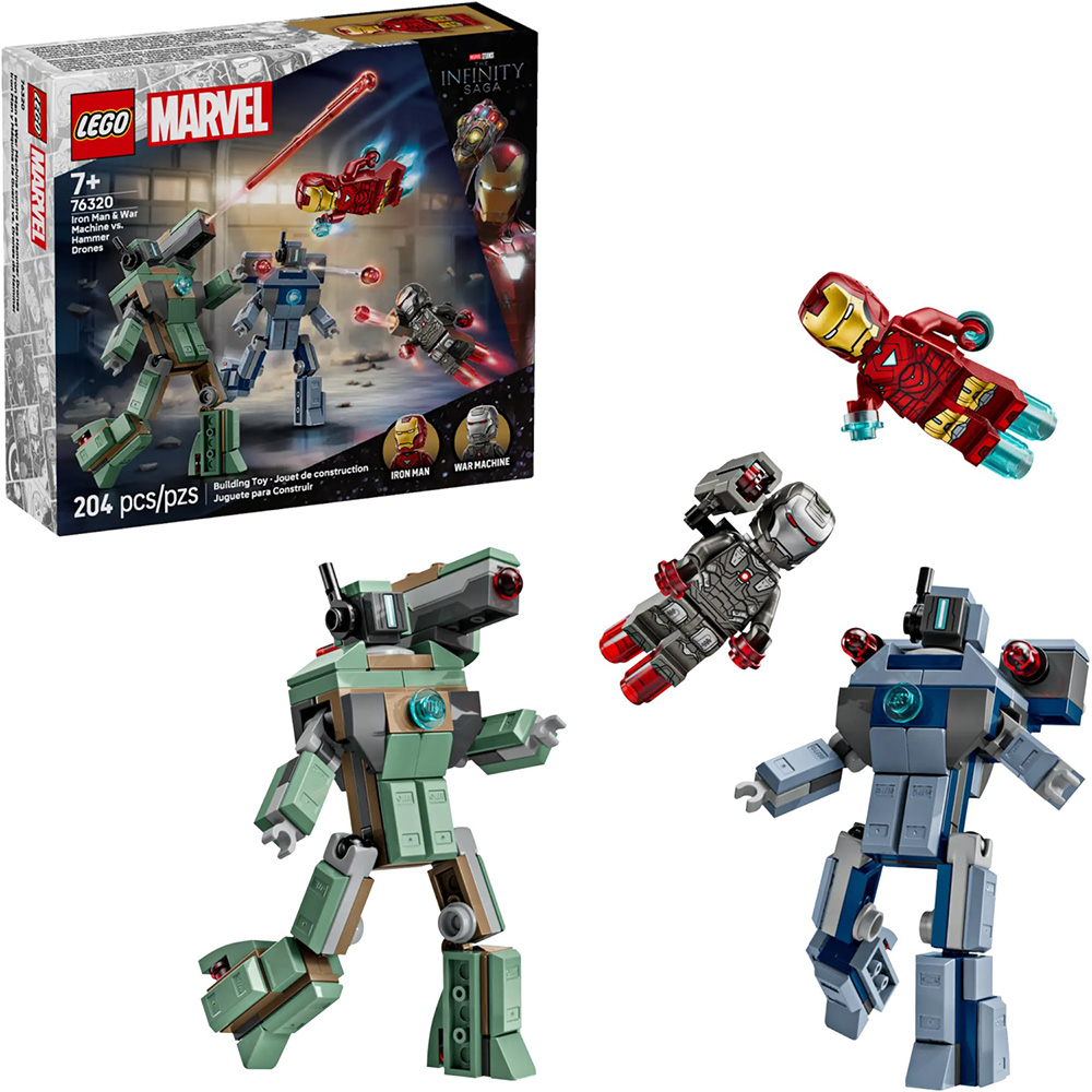 Конструктор LEGO Marvel Залізна людина та Бойова Машина проти Хаммер Дронов (76320) Кріплення блок