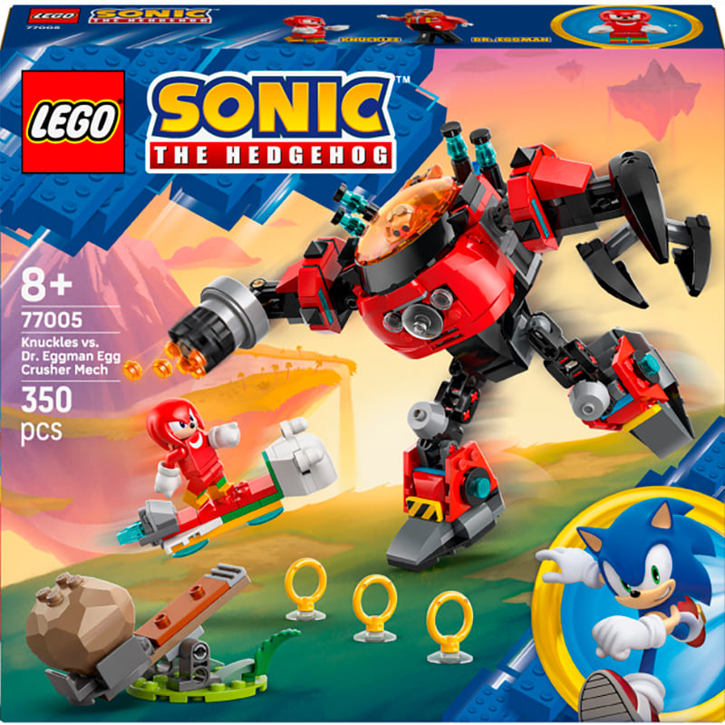 Фото Конструктор LEGO Sonic Knuckles vs. Dr. Eggman Egg Crusher Mech 350 ел (77005)