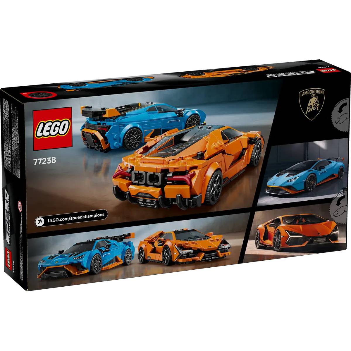 Внешний вид Конструктор LEGO Speed Champions Lamborghini Revuelto и Huracan STO 607 эл (77238)