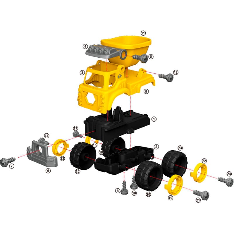 Конструктор DIY SPATIAL CREATIVITY Строительный самосвал LM9016 24 эл (CJ-1614171) Тематика транспорт