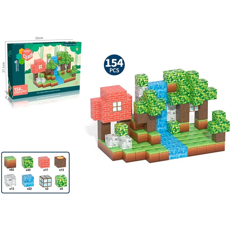 Конструктор MY WORLD Магнитные блоки 2 см 154 эл (CJ-4545569) Тип классический