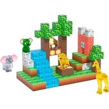 Конструктор MY WORLD Магнитные блоки 2.3 см с животными 155 эл (CJ-4539683)