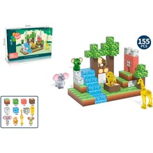 Конструктор MY WORLD Магнитные блоки 2.3 см с животными 155 эл (CJ-4539683)