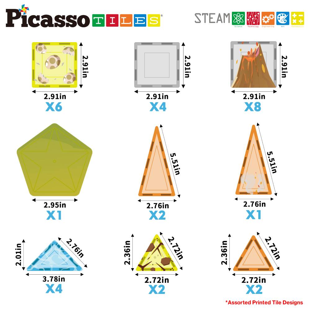 Конструктор PICASSO 28848 TILES DINOSAUR SET 38 деталей (PTQ13) Тематика на довільну тему