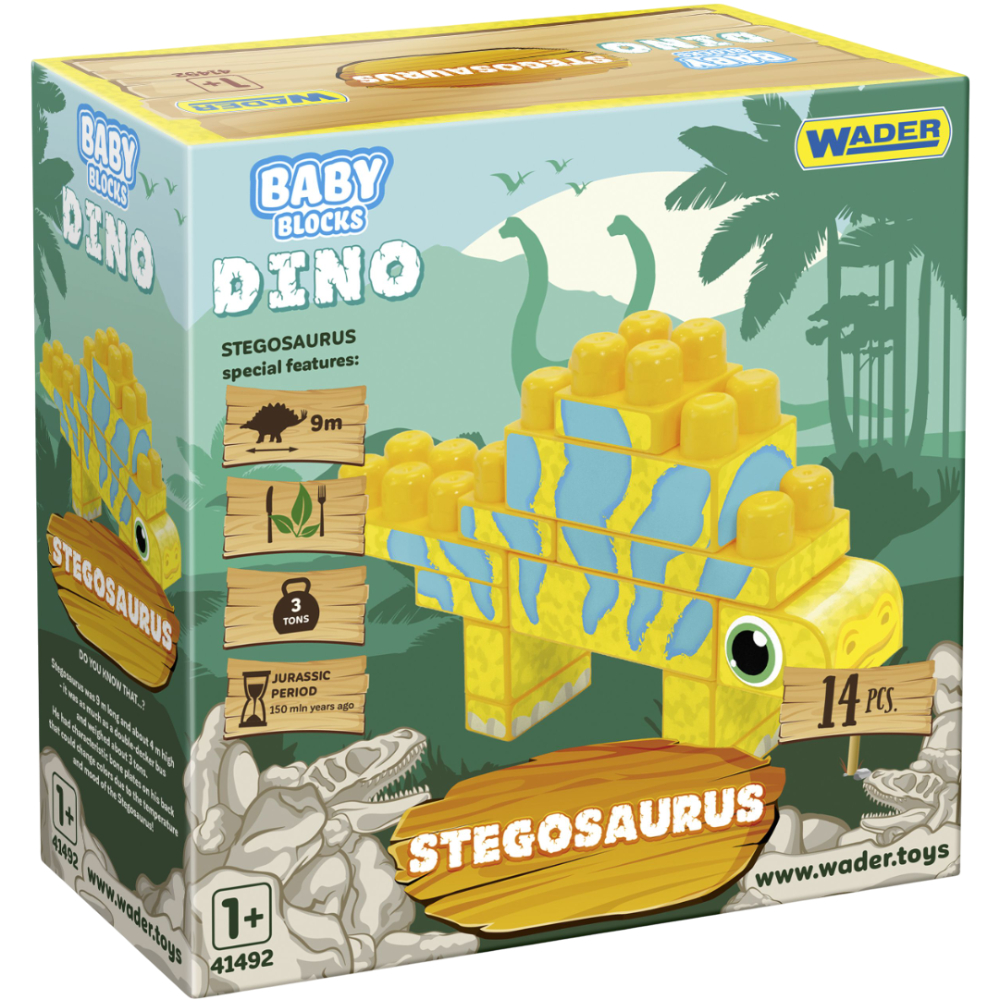 Конструктор WADER Baby Blocks Діно Стегозавр (41495)
