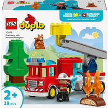 Конструктор LEGO Duplo Town Пожежна машина зі шлангом та пожежним 28 деталей (10473)