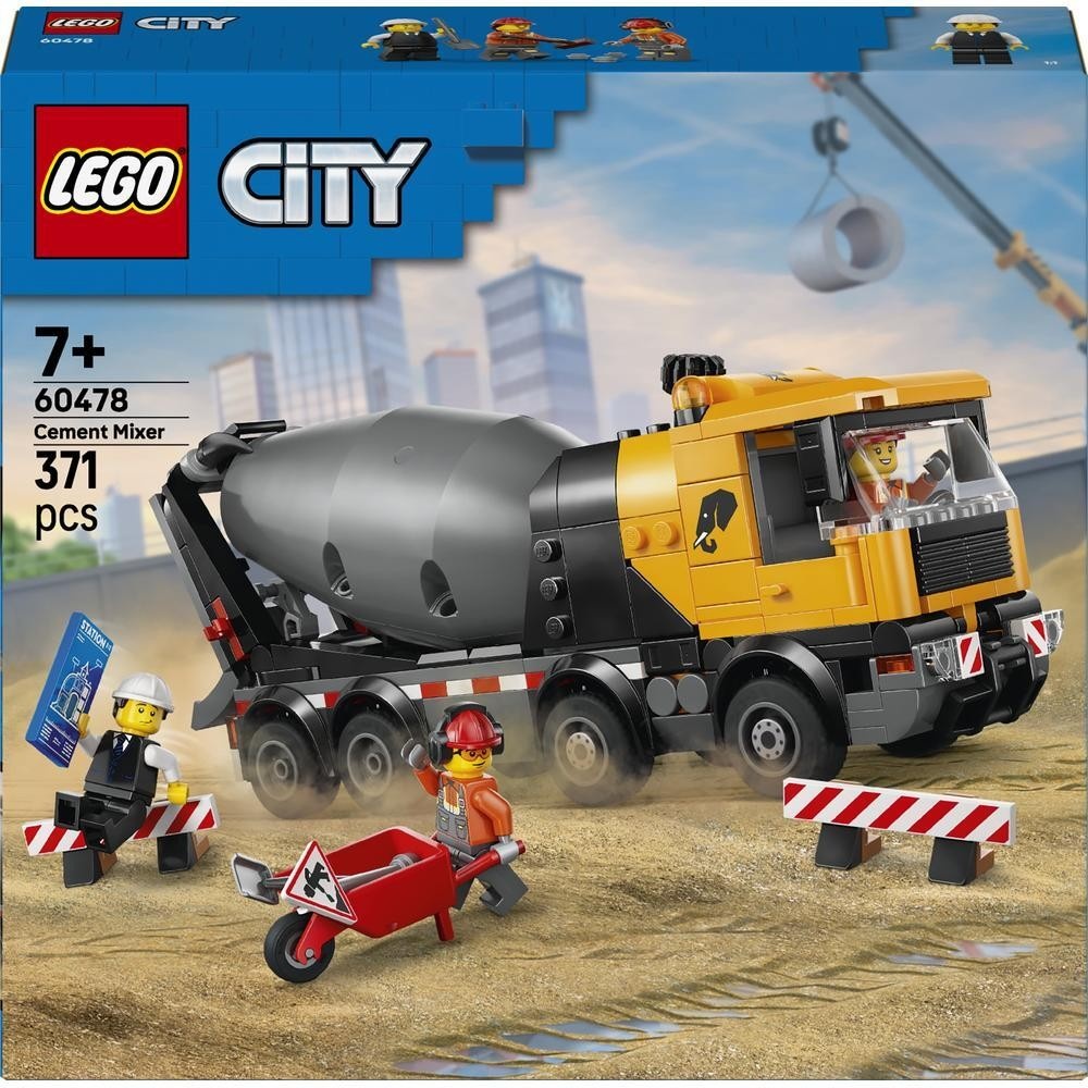 Конструктор LEGO City Бетономешалка 371 деталь (60478)