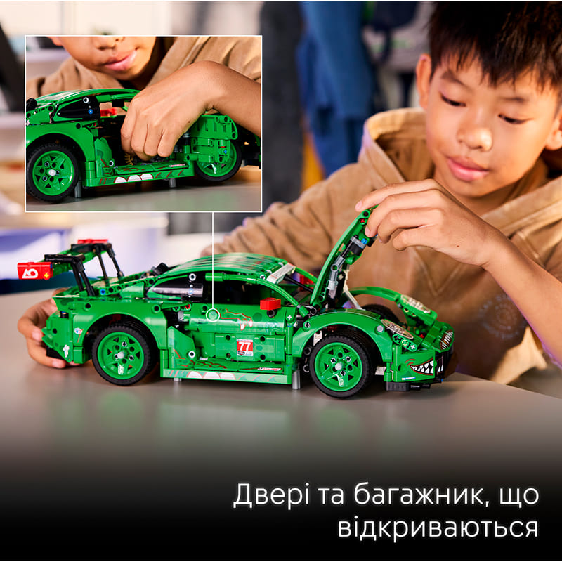 Фото Конструктор LEGO Technic Автомобіль Porsche 911 GT3 R REXY AO Racing 1313 деталі (42224)