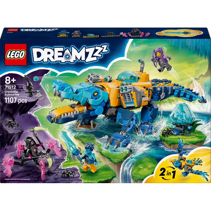 Конструктор LEGO DREAMZzz Підводний човен-крокодил 1107 деталей (71512)
