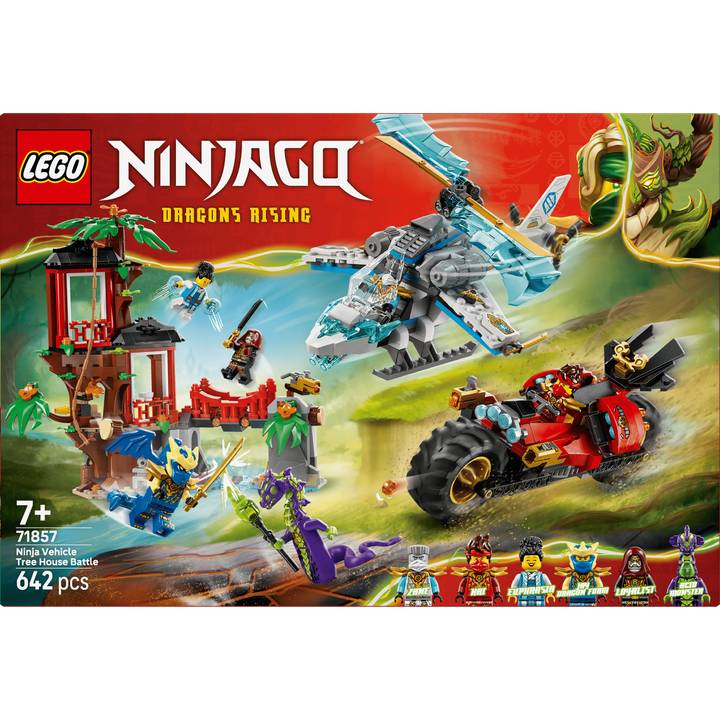 Конструктор LEGO Ninjago Автомобильная битва ниндзя у дома на дереве 642 элемента (71857)