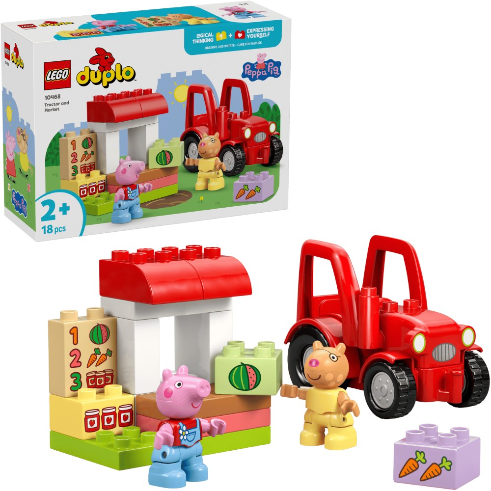 Конструктор LEGO DUPLO Peppa Pig Трактор та ринок 18 ел (10468) Тематика транспорт