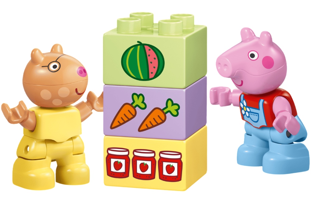Конструктор LEGO DUPLO Peppa Pig Трактор та ринок 18 ел (10468) Кріплення блок