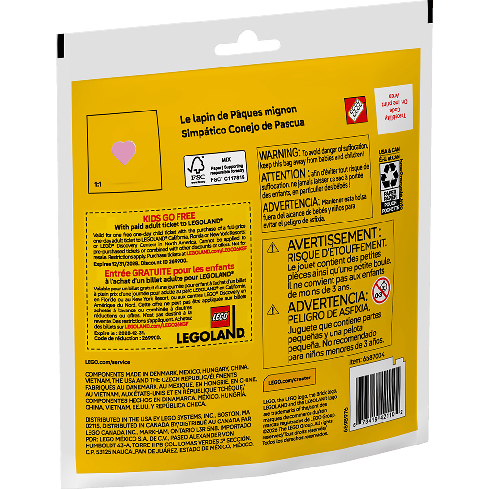 Конструктор LEGO Creator Очаровательный пасхальный кролик (30716) Тематика животные