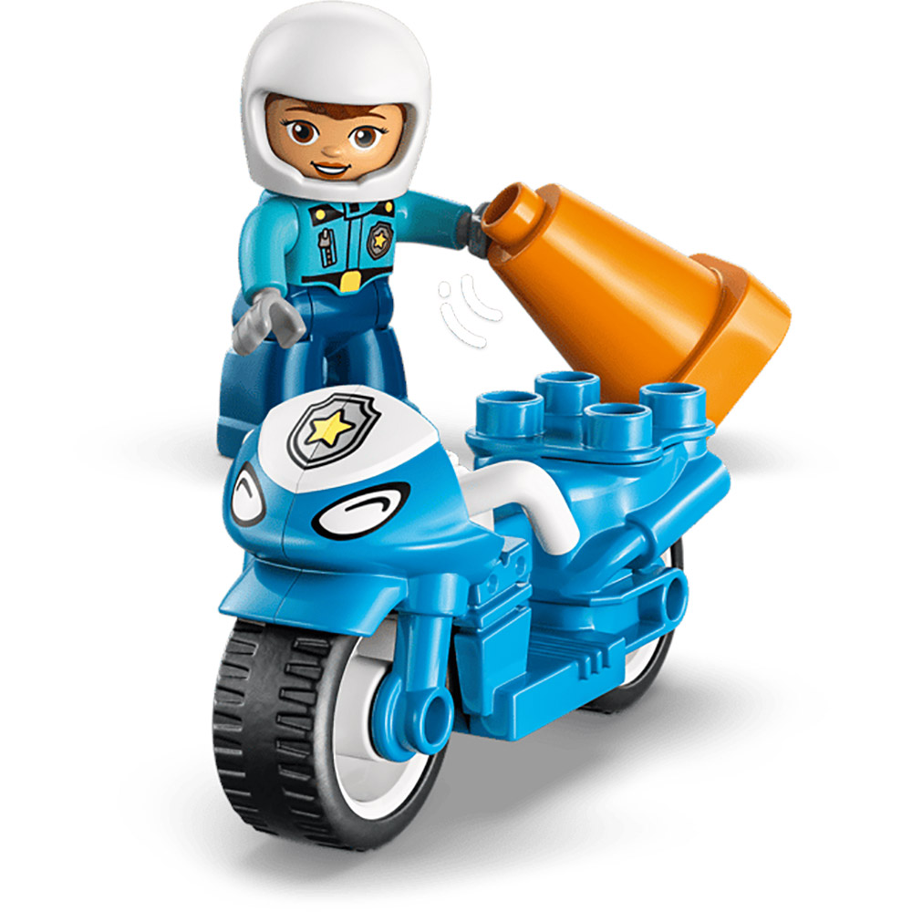 Конструктор LEGO DUPLO Town Синій поліцейський мотоцикл 11 деталей (10471) Кріплення блок