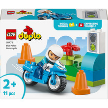 Конструктор LEGO DUPLO Town Синій поліцейський мотоцикл 11 деталей (10471)