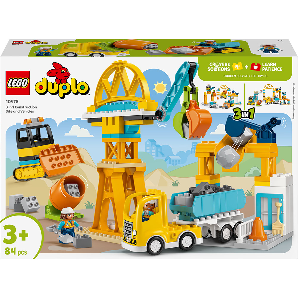 Конструктор LEGO DUPLO Town 3-в-1 Будівельний майданчик та техніка 84 деталі (10476)