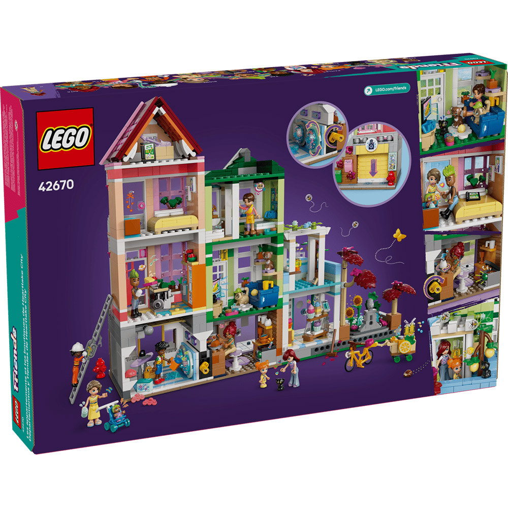 В інтернет магазині Конструктор LEGO Friends Хартлейк-Сіті. Квартири та магазини 2040 деталей (42670)